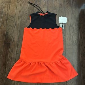 NWT Victoria Beckham Orange & Black Scalloped Dress